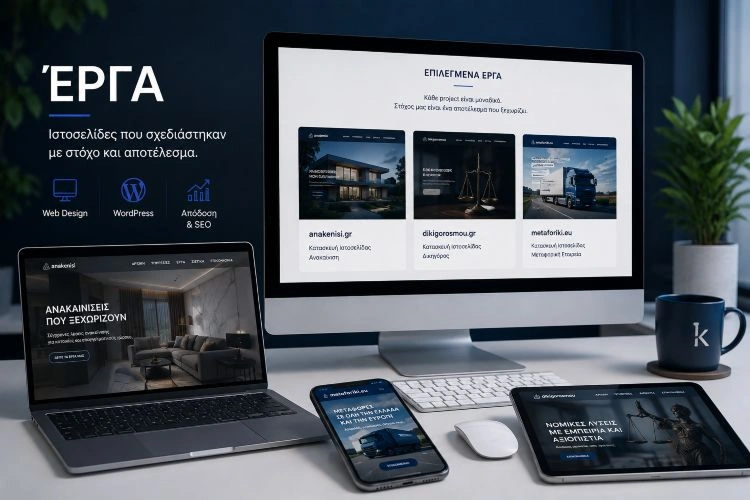 Έργα και portfolio Web Designer με websites και WordPress projects