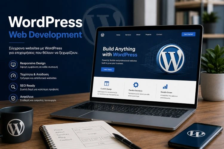 WordPress Web Development για επαγγελματική ιστοσελίδα